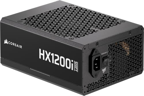 CORSAIR HX1200i SHIFT Fully Modular ATX Power Supply – Built-in iCUE LINK System Hub, Native 12V-2x6 Cable, ATX 3.1 & PCIe 5.1, Side-Mounted Connectors, Cybenetics Platinum – Black
