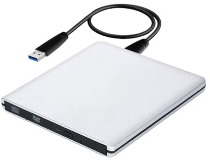 OUHFCASN Grabadora de DVD Externa USB 3.0 4K, lectora y grabadora de CD/DVD portátil for Ordenador portátil Amplia compatibilidad