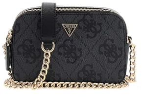 GUESS Umhängetasche Noelle II Crossbody Camera Bag Coal Logo dunkelgrau