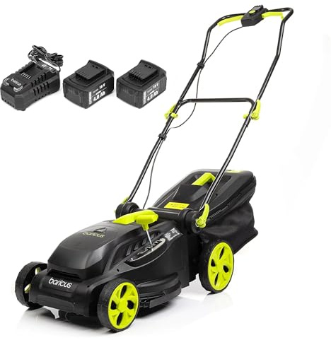 BARICUS Akku Rasenmäher Brushless 38 cm Display 2x4Ah 36V – B-Ware | Brushless Motor · Digitales Display · 38 cm Schnittbreite · 2×4,0 Ah Akkus inkl.
