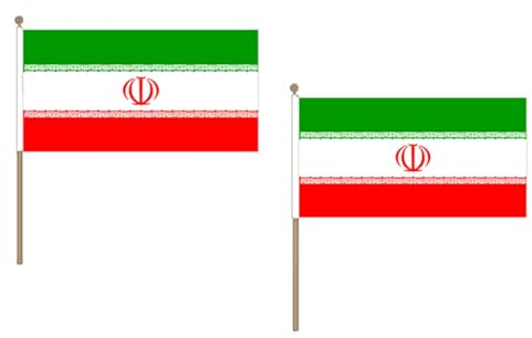 AZ FLAG - Stockflagge Irak - 45x30 cm Mit Holzmast - 10 Stück Irakische Stockfahne 30 x 45 cm - Flaggen