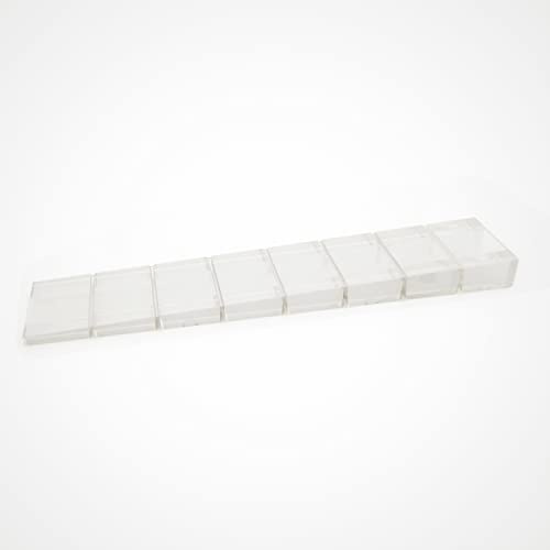 25 x sossai® Möbelkeile MKB-100 | Unterlegkeile/Ausgleichskeile aus Kunststoff mit integrierten Soll-Bruchstellen | Farbe: Transparent