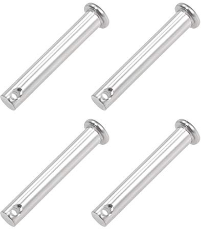 sourcing map 4 Stück Steckbolzen Einloch Splintstift Flachekopf Gabelkopfstifte Gelenkstift 8mm x 50mm Edelstahl 304