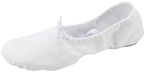 missfiona Canvas Ballet Shoes Women Adult Split Sole Dance Slipper Ballroom Flat(4 UK, White)