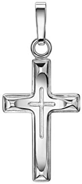 JEVELION Kreuz in Kreuz-Anhänger Silberkreuz Jesus Christus für Damen 925 Silber