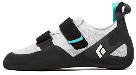 BLACK DIAMOND Women’s Momentum Rock Climbing Shoes | Engineered Knit Upper | 4.3mm Rubber Outsole | Breathable All-Day Comfort | Black-Alloy | Size 9.5