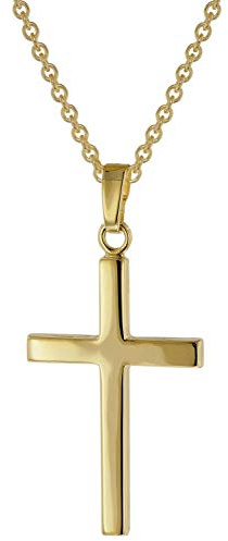 trendor Kreuz Gold 333/8K mit vergoldeter Silberkette zauberhafter Halsschmuck für Damen, diese Halskette ist eine tolle Geschenkidee 39788-42 42 cm