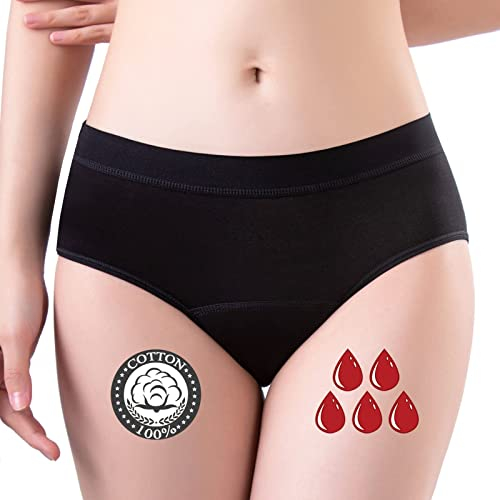FOTOOL perioden unterwäsche Frauen Damen Panty Menstruation Postpartum Baumwoll periodenunterschwäsche inkontinenz (3 Pack,S)