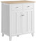 HOMCOM Buffet de Cuisine Commode Meuble de Rangement pour Chambre, Salon Bureau avec 2 Portes 2 tiroirs - 76 x 48 x 91 cm - Blanc et Aspect Bois