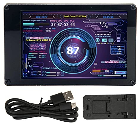 VBESTLIFE Computer-Temperaturmonitor, 3,5-Zoll-IPS-USB-Bildschirm, PC-Temperaturanzeige, PC-Sensor-Panel-Anzeige