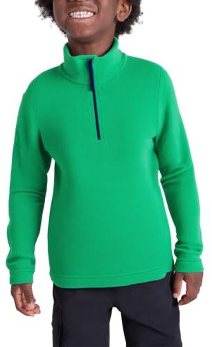 Mountain Warehouse Camber II Kids Half-Zip Fleece - Lightweight Microfleece - Outdoor Dark Green Kids Size 7-8 Years