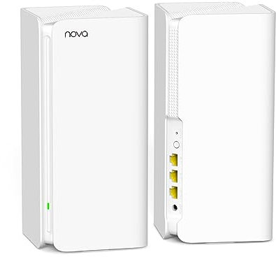 Tenda Nova Mesh WiFi 6 AX5400(MX15 Pro) Whole Home Mesh WiFi 6 System, 6 * 3dBi Antennas up to 4800ft²Coverage, Wi-Fi 6 Mesh for up to 200 Devices, 3*Gigabit Ports, Easy Setup, Amazon Alexa,2-Pack