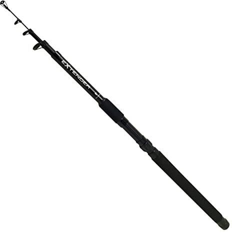 FLADEN Angelrute, 2,7 m, Teleskop-Spinnrute mit Verlängerungsgriff, 30–60 g, Schwarz [12–004270]