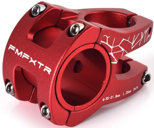 Fahrrad Vorbau 31.8mm Für 28.6mm Klemmung MTB Fahrradlenker Kurze Vorbauten 35mm Mountain Bike Lenkervorbau Aus Aluminium 0 Grad Für BMX XC AM FR DH (Color : Red, Size : 35mm)
