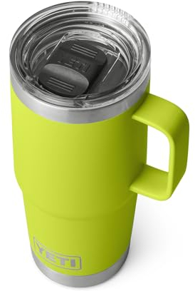 YETI Rambler 20 oz Travel Mug, Stainless Steel, Vacuum Insulated with Stronghold Lid, Chartreuse