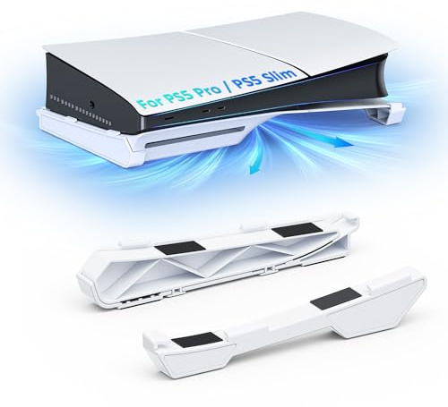 NexiGo PS5 Slim/Pro Zubehör Horizontalständer, [Minimalistisches Design], PS5 Slim / PS5 Pro Basisständer, Kompatibel mit PlayStation 5 Slim Pro Disc- & Digital-Editionen, Weiß
