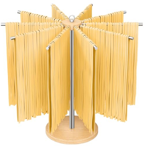 Pasta Drying Rack, 304 Stainless Steels Pasta Rack with Handle, Detachable Stand Noodles Drying Hanger for Homemade Fresh Spaghetti, Tagliatelle, Fettuccine
