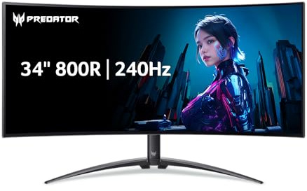 Acer Predator X34 - Monitor Curvo para Juegos UWQHD 3440 x 2440 OLED 800R de 34 Pulgadas | AMD FreeSync Premium Pro | 240Hz | 0.01ms | VESA DisplayHDR True Black 400 | Conmutador KVM | USB Tipo C, DP
