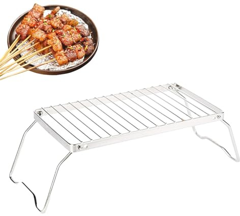 Grille de feu pour le camping, gril de feu de camp pliable | Grille de feu de camp pliante en acier inoxydable - Barbecue, grille à griller, équipement de cuisson pour feu de camp pour les aventures e