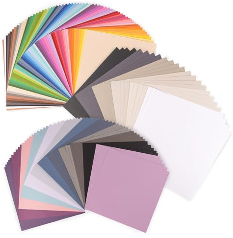 Florence Tonkarton - Bastelkarton 30,5 x 30,5 cm - 144 Blatt - 3 Sets Bastelpapier - Scrapbook Papier für Karten Basteln, Stanzen und Papierbasteleien - Bastelset Glatt & Textur