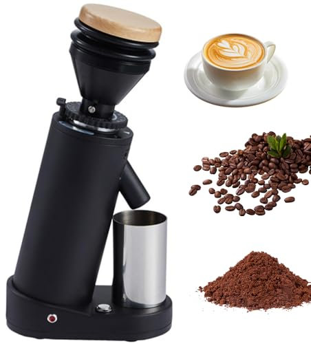 Molinillo de café eléctrico, Molinillo de café en Grano de 600 RPM con 19 ajustes de molienda cónicos precisos y tolva de Grano Grande de 80 g, Molinillo de café con botón de Control de un Toque para