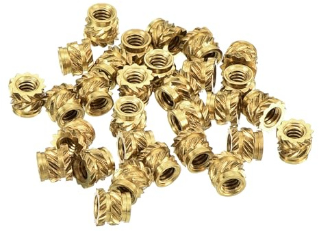 QUARKZMAN 150 Stück Gewindeeinsatz, Eingedrehte Muttern M2 x 3mm L x 3,5mm OD 3D Druck Messing Muttern Weibliche Gewindeeinsätze Messing Wärme Einbettungsmutter