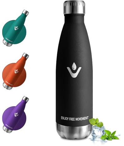Termo Botella Agua 500ml, Cantimplora Acero Inoxidable sin BPA, Botella Termica Reutilizable a Prueba de Fugas, Termo Agua para Niños, Escuela, Oficina, Gimnasio y Actividades al Aire Libre​
