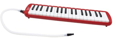Rote Melodica mit 37 Tasten aus Abs, Inklusive Etui | Leichtes Instrument, ohne Batterien Nutzbar, mit Tasche für Aufbewahrung und Transport