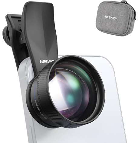NEEWER 75mm Macro Phone Camera Lens with 17mm Threaded Lens Clip, 3X Magnification, 5 Elements in 5 Groups for Backplate, Phone Cage, Case Compatible with iPhone Samsung Android, LS-73