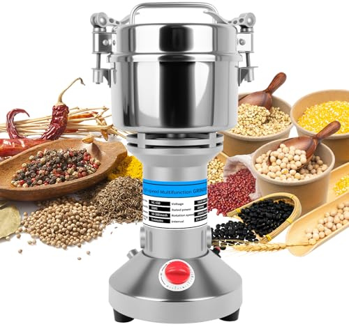 550g Grain Mill for Flour, Electric Spice Grinder, High-Speed Stainless Steel Dry Grinder Mill for Herbs, Nuts, Grains, Seasonings, & Pills. (550g Stand Type)