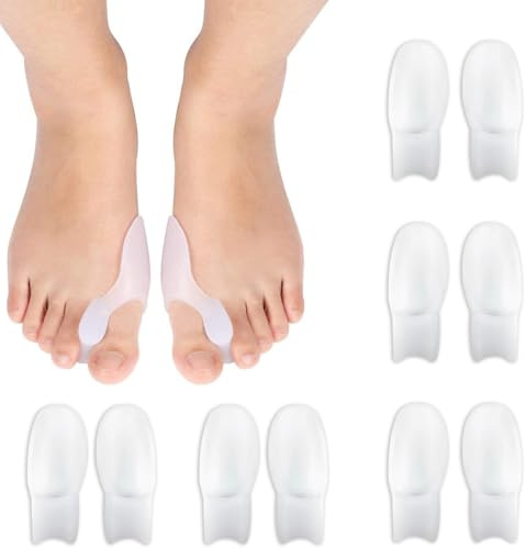 Ruayia Hallux Valgus Korrektur Zehenspreizer für den Großen Zeh, 12 Stück Weiche Gel Zehentrenner, Ballenzehen Korrektur aus weichem Silikon zur Hammerzehen-Korrektur für Damen & Herren