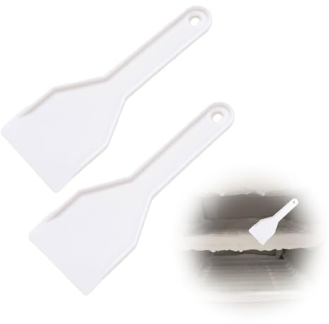 2 pezzi raschietto per ghiaccio congelatore – Robusto frigorifero e congelatore raschietto per ghiaccio in plastica, ideale per uso domestico e auto, bianco