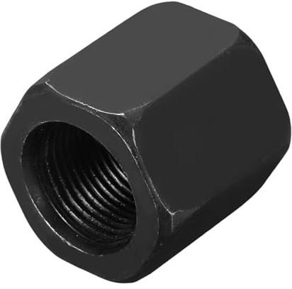 sourcing map Sechskant-Kupplungsmuttern, M20 x 1,5 mm, 32 mm Länge, Güteklasse 10,9, Karbonstahl, Vollgewinde, Stangenkupplungsmutter, Bolzen, Feingewinde, Rohrverbinderbefestigungen, Schwarz