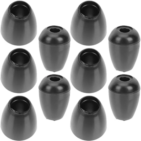 BESPORTBLE 10pcs Black Silicone Ear Tips Replacement for Earbuds with Easy to Clean and Detachable Design, Compatible for Homes and Clinics Use
