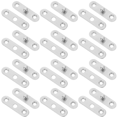 Acero Inoxidable Bisagra Oculta Giratoria 360° 20 Piezas | Plata, Orificio de Montaje 4, 5mm y Eje 7mm, Uso Versátil en Puerta y Ventana