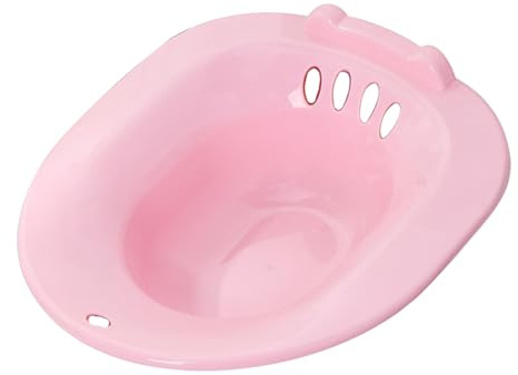 Sitzbad Toilette aus Kunststoff für Wochenbettpflege und Behandlung | Rosa, Glatte Oberfläche und Rutschfeste Ausführung, Überlaufloch und Leicht zu Reinigen
