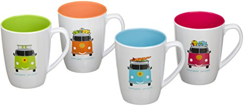 Flamefield Camper Smiles Melamine Mug Set - Multicolor- Pack of 4