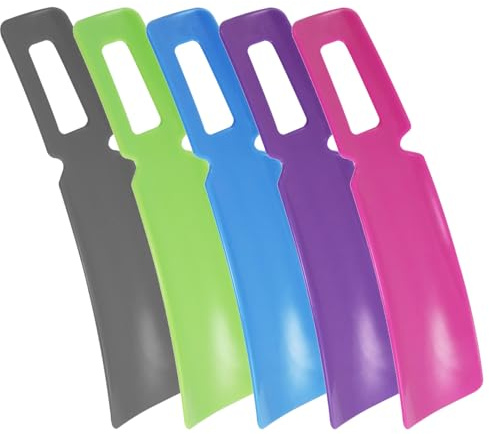 com-four® 5x Schuhanzieher in tollen Farben - Schuhlöffel mit kurzem Griff ideal für Reisen - Anziehhilfe für Schuhe aus Kunststoff - 16 cm (5 Farben - 16 cm)