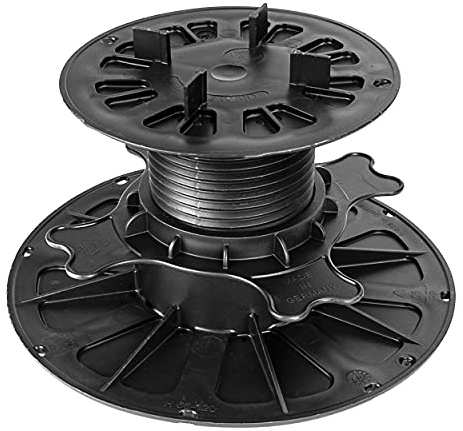 Gartenwelt Riegelsberger Premium justerbart stållager för terrassplattor plattlager stödfot terrassbärare vridfot plattstöd stödfot höjdjustering 64–110 mm | 42 st. (1 kartong)