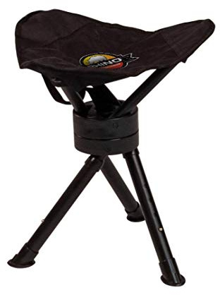Rhino Blinds Rhino Outdoors RC-829 Hunting Swivel Stool w/Adjustabe Legs, Black