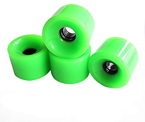without FJY-WHEEL, 4 Stück, 70 x 51 mm, Cruiser, Longboard, Skateboard, Zubehör für Mini Cruiser Longboard (Farbe: Grün)