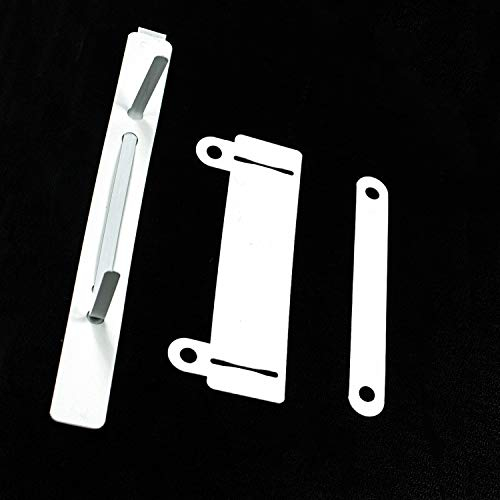 LEO’s - 500 Stück Abheftmechaniken selbstklebend Komplett-Set 4-teilig in Weiß bestehend aus: 1 x selbstklebende Abheftmechanik, 1 x Abheftvorrichtung (geschlitzt) und 1 x Deckleiste