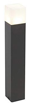 Qazqa - Modern Stehende Außenlampe schwarz mit opalweißem Schirm 50 cm - Dänemark I Außenbeleuchtung - Aluminium Länglich - LED geeignet E27