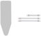 Brabantia 317309 Metallised Silver Ironing Board Cover with 2 mm Foam, L 135 x W 49 cm & 108266 Ironing Cover Fasteners - White