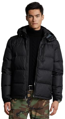 Polo Ralph Lauren El Cap Daunenjacke mit Kapuze für Herren, Größe L, Schwarz, Schwarz, L
