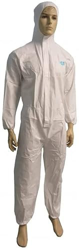 IMBALLAGGI 2000, Tuta da Lavoro Protettiva Monouso in TNT, Taglia XL, 10 Tute di Protezione, Tuta di Sicurezza Traspirante e Idrorepellente con Cappuccio, Chiusura Lampo e Elastico a Polsi e Caviglie