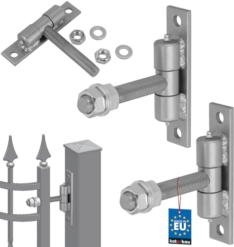 KOTARBAU® 2er Set Torangel mit Anschraubblech und Schmiernippeln Einstellbar für Türen Tore Robuste Konstruktion ⌀ 20 mm