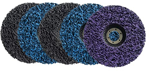GOODWAY Reinigungsscheiben Set │ 5 Stück MIX │ Ø 115 mm CSD Schleifscheiben │ Grobreinigungsscheiben für Winkelschleifer │ Entfernen von Rost, Schweißnähten, Farbe und Oxidation