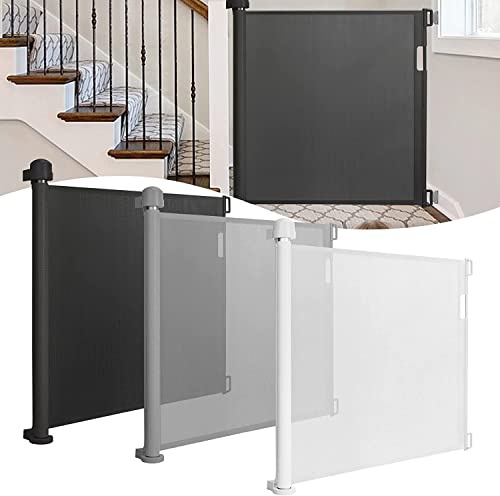 TRMLBE Türschutzgitter Ausziehbar Treppenschutzgitter 0-150cm Rollo Baby Treppenschutzrollo Türgitter für Baby & Tier Schutzgitter Einziehbares Geeignet für Treppen/Türen/Innen & Außen, Schwarz