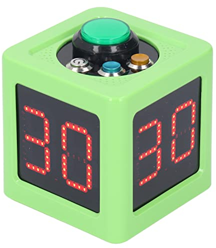 Würfel Timer, 1, 4 Zoll Vierseitiger Digitaler Shot Timer, Countdown Stoppuhr, Drei Einfach Einzustellende Tasten, HD Digitalanzeige zur Verwendung in Schach Casino Tischspielen Als Geschenk(Grün)